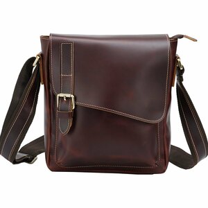 TIDING bordeaux series thick cow leather shoulder bag original leather diagonal .. bag man and woman use on goods . retro bag 