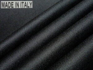 MADE IN ITALY ウール100スーツ地/黒/微光沢/やや薄/大量長約8.2m