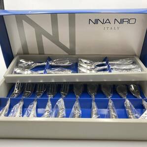 【未使用】NINA NIRO ITALY カトラリーセット カトラリー スプーン フォーク 15本セット シルバー イタリア製 箱付き ＊1606‐1＊の画像2