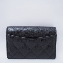 CHANEL シャネル クラシック フラップ カードケース コインケース キャビアスキン マトラッセ 黒 AP0214 レディース 美品◆中古A+ランク_画像2