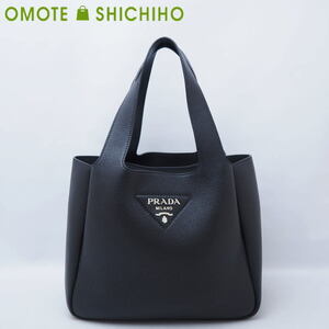 PRADA プラダ ミディアム トートバッグ ハンドバッグ レザー 黒 ブラック 1BG335 レディース 美品◆中古A+ランク