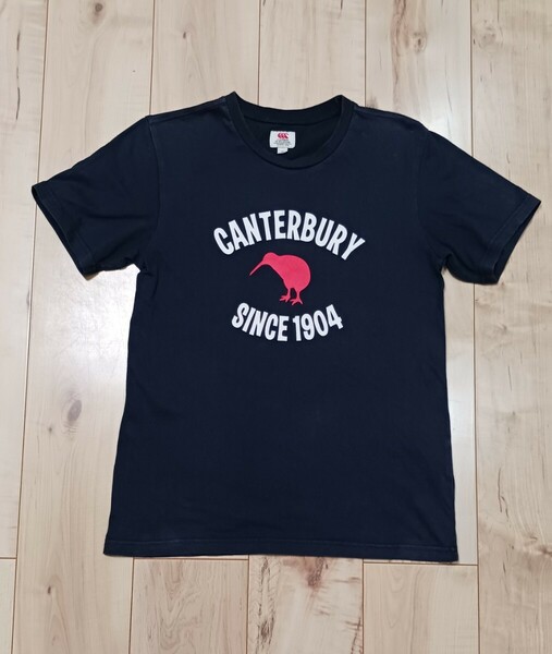 送料無料 カンタベリー 半袖Tシャツ サイズ150 CANTERBURY OF NEWZEALAND 紺色 半袖 Tシャツ ラグビー カンタベリーオブニュージーランド