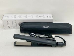 B4D330◆ サロニア SALONIA ストレートヘアアイロン ブラック 24mm SL-004S ケース付き ストレートアイロン 