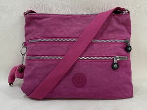 R4D002* подлинный товар * Kipling Kipling нейлон розовый цвет очарование Logo .....ok сумка на плечо 