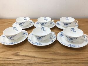 MW0412◆ ノリタケ Noritake スタジオコレクション 花柄 カップ&ソーサー 6客セット