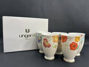 S4D406◆新古品◆ ウンガロ ungaro フリーカップ コップ 食器 洋食器 花柄 5個セット