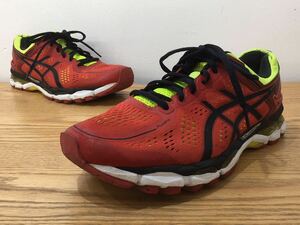 D4D016◆ アシックス ASICS ゲルカヤノ GEL-KAYANO 合成繊維 ストロングレッド ランニングシューズ 26.5cm TJG938