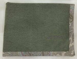 B4D311* Etro ETRO wool 100%× polyester 100% green color Logo embroidery blanket rug 