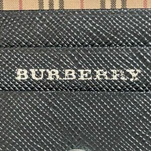 B4D025◆ バーバリー BURBERRY 本革レザー ブラック色 ロゴ ボタン開閉 小銭入れ コインケースの画像10