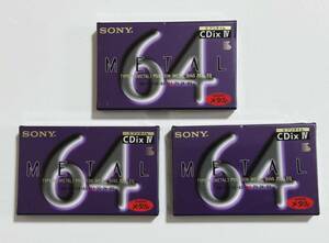  【未使用 未開封】 SONY エブリタイム CDix Ⅳ METAL メタル カセットテープ 64分 3本セット 当時物