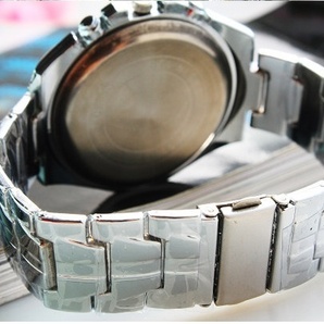新品未使用★日本未入荷★ORIANDO高級メンズ腕時計 金属ベルト シルバー ホワイト 白 セイコー ウブロ ジーショック ファンに人気 防水の画像5