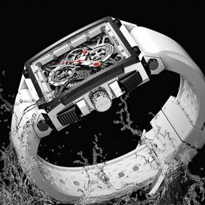 新品未使用★日本未入荷★LlGE高級メンズ腕時計 クロノグラフ白 シチズンエクシードガガミラノマルジェラモンクレール ロエベ ファンに人気の画像5