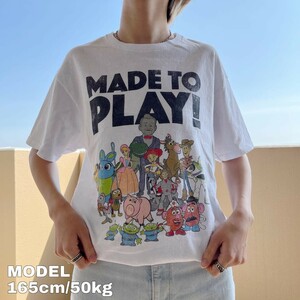 Disney ディズニー トイストーリー プリントTシャツ M 白 8147