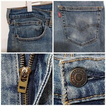 リーバイス505 Levis W34 ダークブルーデニム 青 ヒゲあり 8595_画像7