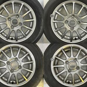 中古タイヤホイールセット 155/65R13 73S 13インチ 13×4B +42 4穴 PCD100 ブリヂストン ECO FORME 夏 オッティ d670の画像3