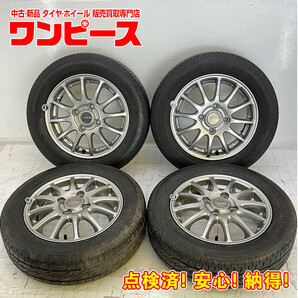 中古タイヤホイールセット 155/65R13 73S 13インチ 13×4B +42 4穴 PCD100 ブリヂストン ECO FORME 夏 オッティ d670の画像1