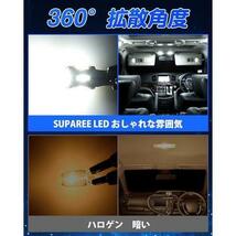 T10led球2個入り SUPAREE T10 LED 爆光 ホワイト ポジションランプ 2個 キャンセラー内蔵 10連SMDLED素子 30000時間寿命 12V ルームランプ/_画像5