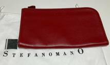 新品/送料込 イタリア製 STEFANO MANO 237 NEW ALCE ステファノマーノ アルチェレザー 牛革 L字ファスナー セカンドバッグ クラッチバッグ_画像1