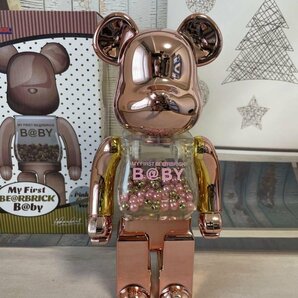 BE@RBRICK MY FIRST B@BY 千秋 Pink＆Gold Ver. メッキ 400％ ベアブリック 中古 GJ 1の画像1