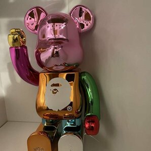 BE@RBRICK 400% ピンク シルバー ゴールド グリーン ベアブリック 中古 GJ 1の画像4