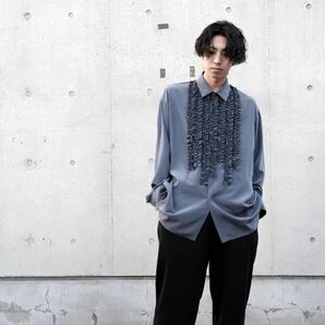 LAD MUSICIAN 23ss 長袖フリルシャツ FRILL SHIRT 46 黒 ブラック ラッドミュージシャンの画像8