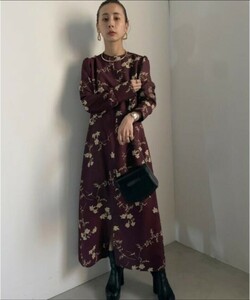 アメリヴィンテージ AMERI 2WAY KEILY FLOWER PRINT DRESS ワンピース ボルドー フレイアイディー