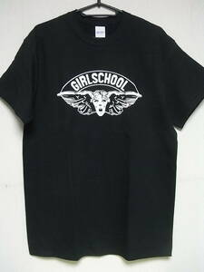 即決★新品バンドＴシャツ★ガールスクール（最初期ロゴ）★GIRLSCHOOL★ブラック×ホワイト★S/M/L/XLサイズ