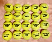 DUNLOP HD ダンロップ　テニスボール　20球 4月の2時間のオムニコートダブルスで2球ずつ使用。_画像2