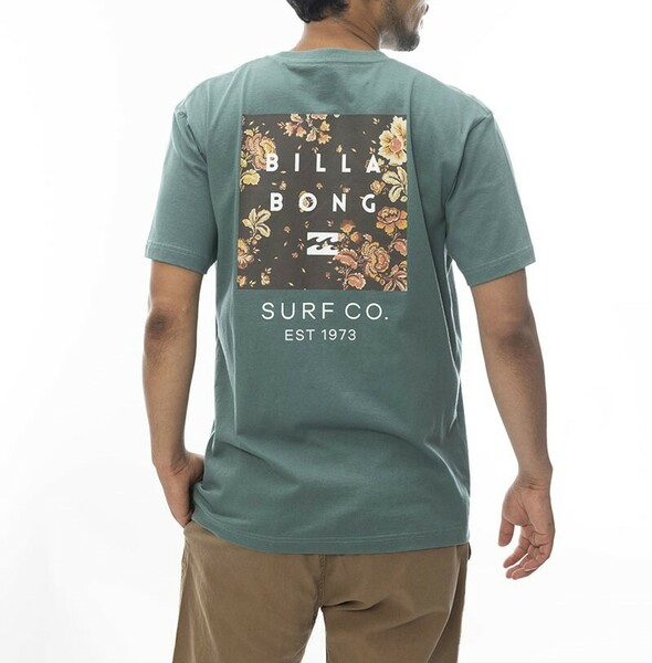 ★送料無料★2024春夏 新品【BILLABONG/ビラボン】 BACK SQUAREＴシャツ BLA メンズM BE011-203