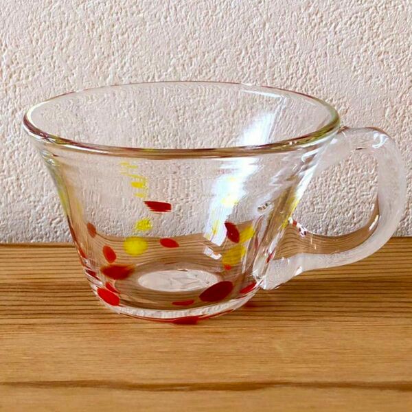 ガラス製カップ　1点物・吹きガラス　ティーカップ