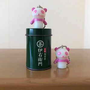 ミニチュアお茶缶　京都福寿園　伊右衛門／生茶パンダ　限定色キーホルダー　レア