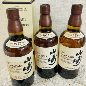 お値下げ！サントリー 山崎シングルモルトウイスキー3本　箱1つ SUNTORYノンビンテージ