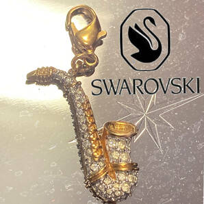 スワロフスキー チャーム キーホルダー サックス モチーフ レディース SWAROVSKI ビジュー パーツの画像1