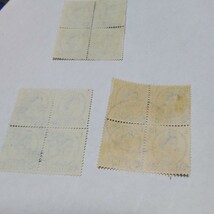 英国　1952/54 発行　エリザベス女王　通常切手田型6 組=専門収集分野、使用済み、状態殆ど良好、カタログ価格約40ドル_画像4