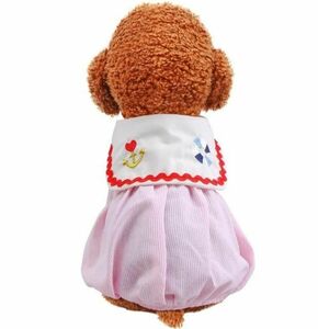 犬服　マリン　Mサイズ　ワンピース　ピンク　小型犬　ミミ犬服