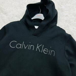 [ ultimate beautiful goods / rare L size ]Calvin Klein Calvin Klein Parker pull over fender -ti- Logo jersey material stretch .