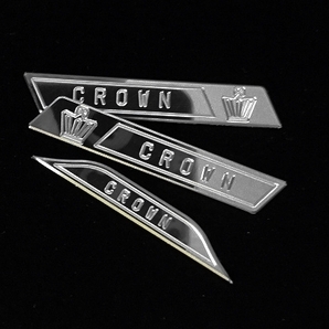210 21 210系 21系 クラウン CROWN  Bピラー＆リアウインドウエンブレム 3枚セット アルミ合金製超鏡面施工品 の画像1