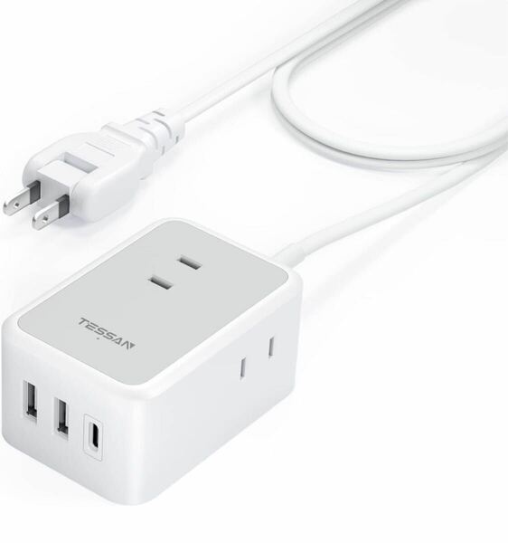 1030) 延長コード 3m TESSAN 電源タップ usb付き usb-c コンセントタップ 3個ACコンセント USB-C 1ポート USB-A 2ポート たこあし 分岐