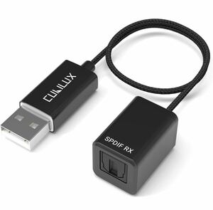 1068) Cubilux SPDIF - USB A 入力アダプター【ステレオ録音専用、オーディオ再生用ではない】USB 光ラインインドングル、Toslink to USB 