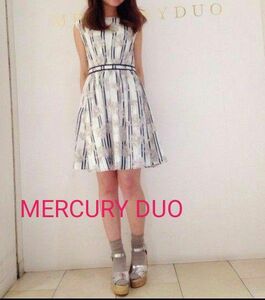 MERCURY DUO フラワーストライプOP　マーキュリーデュオ　ミニワンピース　花柄　ノースリーブ