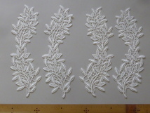 ○(260)繊細なレーヨンケミカルレース　繊細な草花柄　白色　2P_画像1