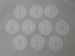 *(182) delicate . rayon Chemical race motif delicate .. floral print white color 10 pieces set 
