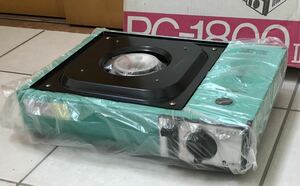 Peacock ピーコック魔法瓶工業 孔雀印 ピーシコンロ PC-1800II 自動点火 ハイカロリー ブルーグリーン レトロポップ カセットコンロ 家電