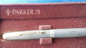 PARKER パーカー 75 万年筆 ペン先 14K XF STERLING CAP＆BALLEL スターリングシルバー 筆記未確認 USA製 箱付き