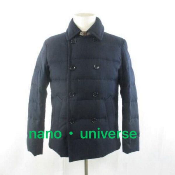 ★ナノユニバース nano・universe★ジャケット ダウンジャケット Pコート S ネイビー ショート丈 コート風 ダウン