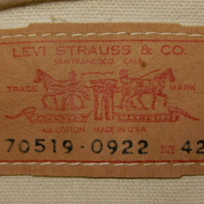 超希少種 60s LEVI'S ダック 70519-0922 bigE 42inc ビンテージ オリジナル ( リーバイス 501XX 507XX 506XX 大戦 T-BACK 557XX ピケ 70505の画像3