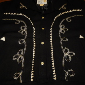 SPECIAL 50's Western RAYON JACKET 黒 Large ビンテージ オリジナル ( リーバイス 506XX 大戦 501XX ギャバ レーヨン 40's BLACK H BAR Cの画像5