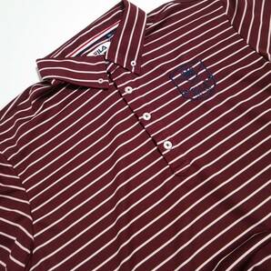 新品 FILA フィラ ★メンズ3Lサイズ★ 春夏 ドライメッシュ ボーダー ボタンダウン 半袖ポロシャツ 半袖シャツ スポーツウェア ブラウンの画像8