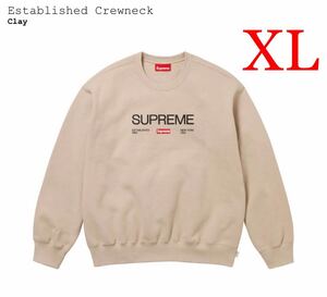 Supreme Established Crewneck Clayシュプリーム エスタブリッシュド クルーネック クレー　XL