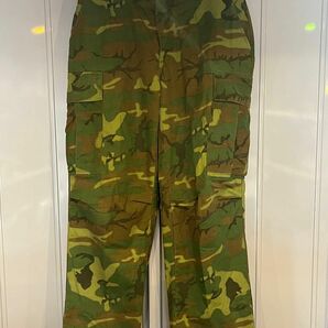 未使用 60s 米軍実物 ジャングルファティーグ 迷彩 ERDL CAMO パンツ カーゴパンツ OG-107 ミリタリー 